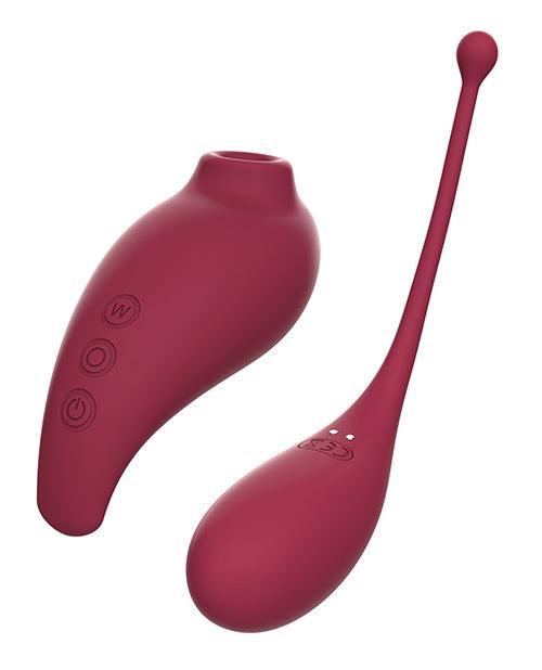 image of product,Adrien Lastic Inspiration Clitoral Suction Stimulator & Vibrating Egg - Red - SEXYEONE