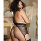 Allure High Waisted Lace Garter & G-string Qn - {{ SEXYEONE }}