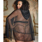 Allure Lace & Mesh Cape W/attached Waist Belt (g-string Not Included) Qn - {{ SEXYEONE }}
