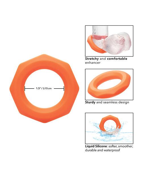 image of product,Alpha Liquid Silicone Sexagon Ring - Orange - SEXYEONE