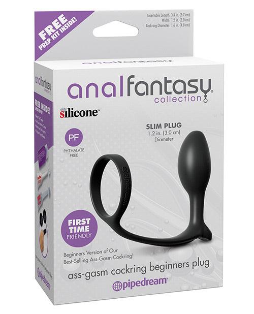 product image, Anal Fantasy Ass-gasm Cockring Beginners Plug - Black - {{ SEXYEONE }}