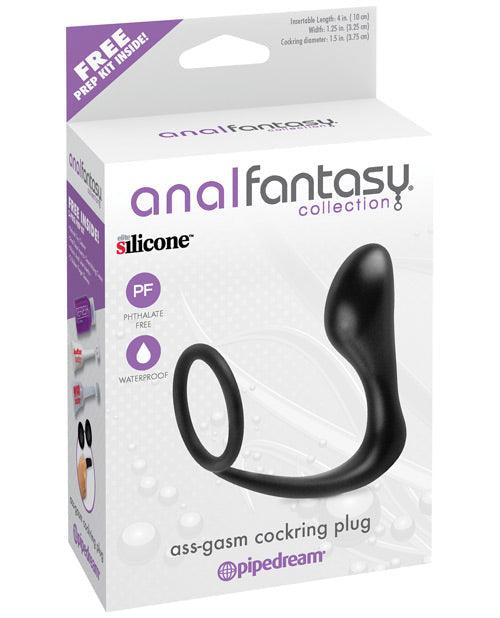 product image, Anal Fantasy Collection Ass Gasm Cockring Plug - Black - {{ SEXYEONE }}