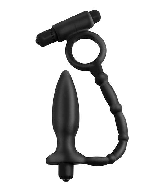 image of product,Anal Fantasy Collection Ass Kicker W-cockring - Black - {{ SEXYEONE }}