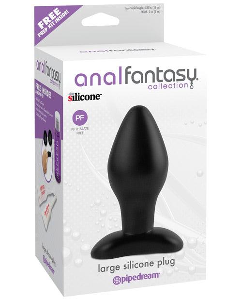 Anal Fantasy Collection Large Silicone Plug - Black - {{ SEXYEONE }}