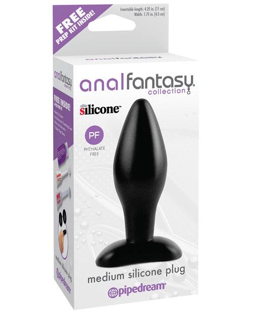 product image, Anal Fantasy Collection Medium Silicone Plug - Black - SEXYEONE