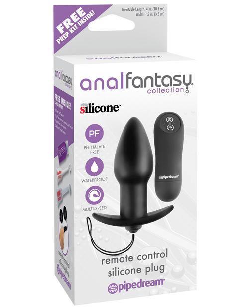 product image, Anal Fantasy Collection Remote Control Silicone Plug - Black - SEXYEONE 