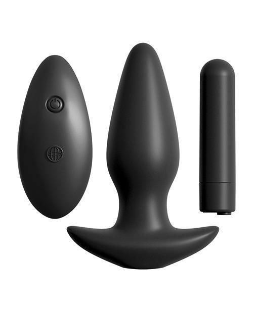 Anal Fantasy Collection Remote Control Silicone Plug - Black - SEXYEONE 