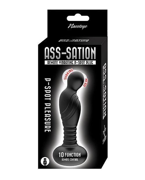 Ass-sation Remote Vibrating P Spot Plug - Black - SEXYEONE