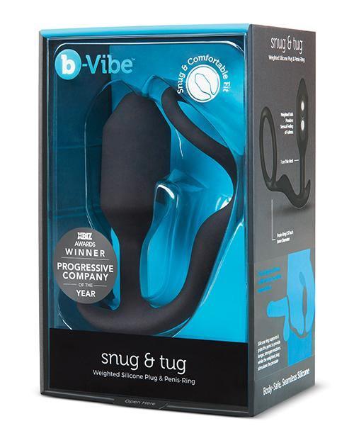 product image, B-vibe Snug & Tug Weighted Silicone & Penis Ring - 128 G Black - SEXYEONE 