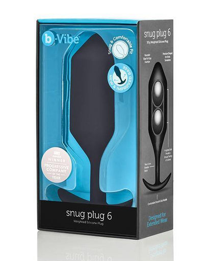 B-vibe Weighted Snug Plug 6 - 515 G Black - SEXYEONE 