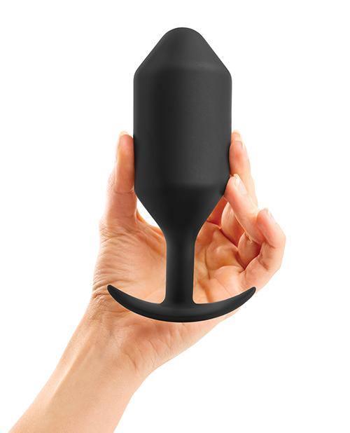 image of product,B-vibe Weighted Snug Plug 6 - 515 G Black - SEXYEONE 
