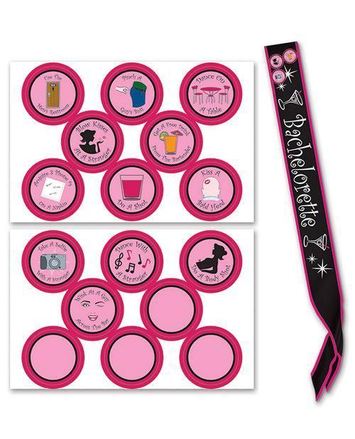 product image, Bachelorette Sash W-stick On Badges - SEXYEONE 