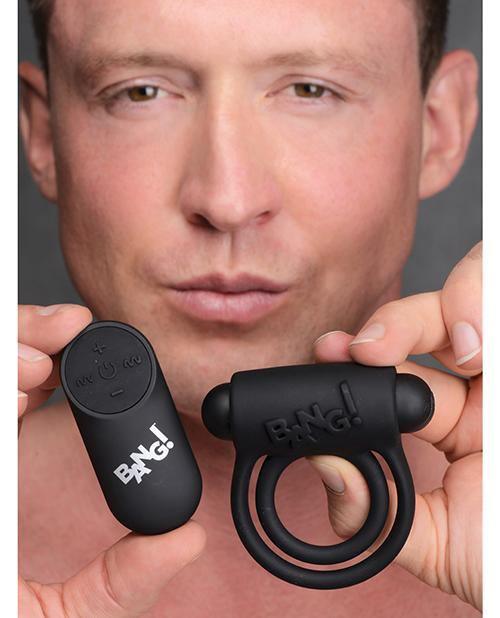 image of product,Bang! Vibrating Cock Ring & Bullet W/remote Control - SEXYEONE 