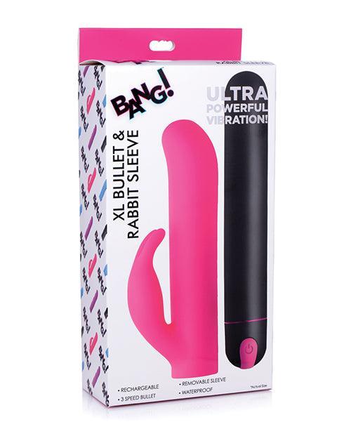 product image, Bang! Xl Bullet & Rabbit Silicone Sleeve - Pink - SEXYEONE