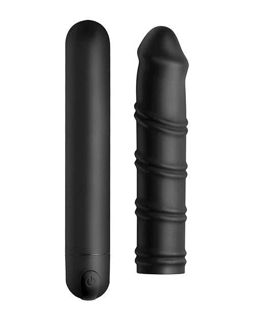 image of product,Bang! Xl Bullet & Swirl Silicone Sleeve - Black - SEXYEONE