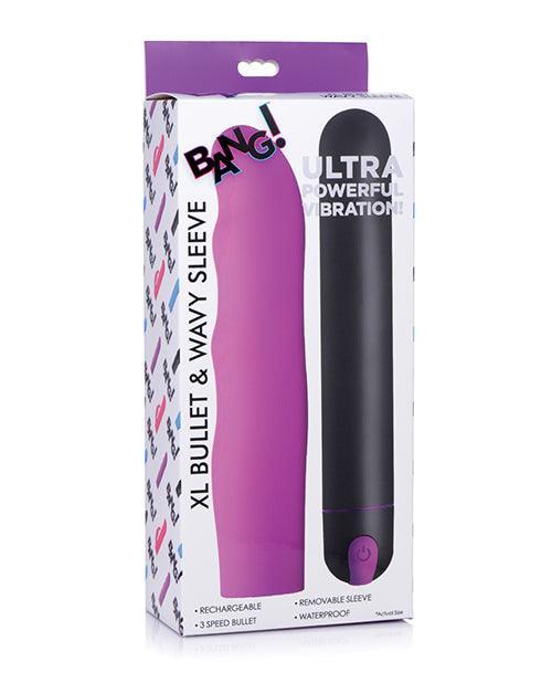 product image, Bang! Xl Bullet & Wavy Silicone Sleeve - Purple - SEXYEONE