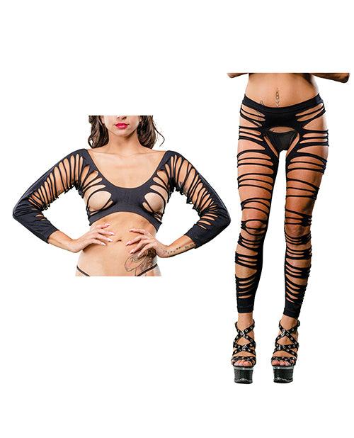 Beverly Hills Naughty Girl Crotchless Side Straps Leggings O/s - SEXYEONE
