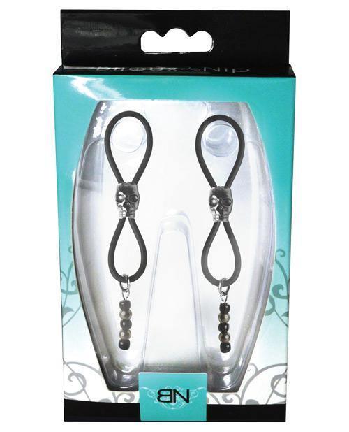 product image,Bijoux De Nip Nipple Halos Black Skull Slider - Black-silver - SEXYEONE 