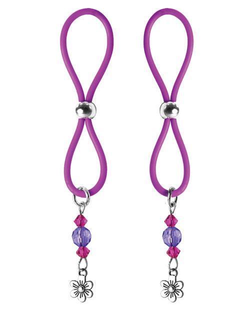 product image, Bijoux De Nip Nipple Halos Flower Charm - Purple - SEXYEONE 