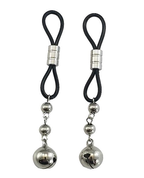 product image, Bijoux De Nip Nipple Halos W-silver Bells - Black - {{ SEXYEONE }}