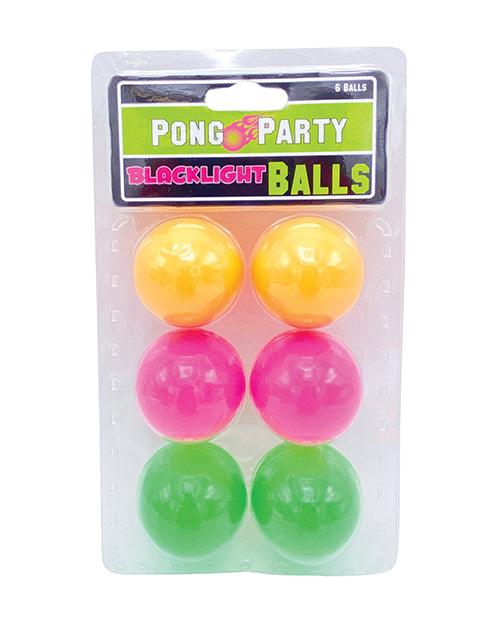 Black Light Pong Balls - Asst. Colors Pack of 6 - SEXYEONE