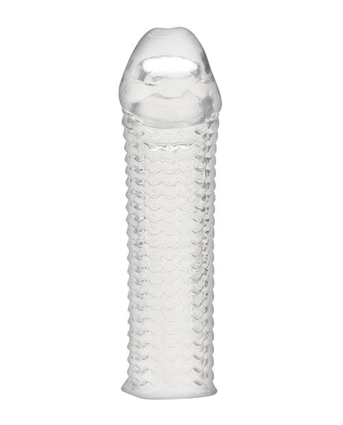 image of product,Blue Line C & B 6.5" Textured Penis Enhancing Sleeve Extension - Clear - SEXYEONE