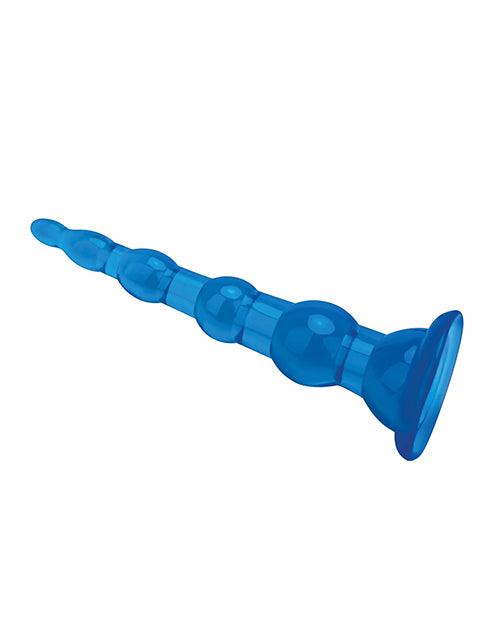 image of product,Blue Line C & B 6.75" Anal Beads W/suction Base - Jelly Blue - SEXYEONE