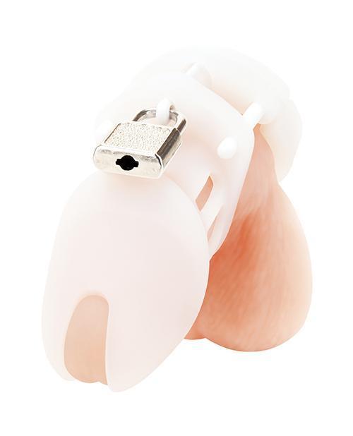 product image,Blue Line Silicone Chastity Cage - White - SEXYEONE 