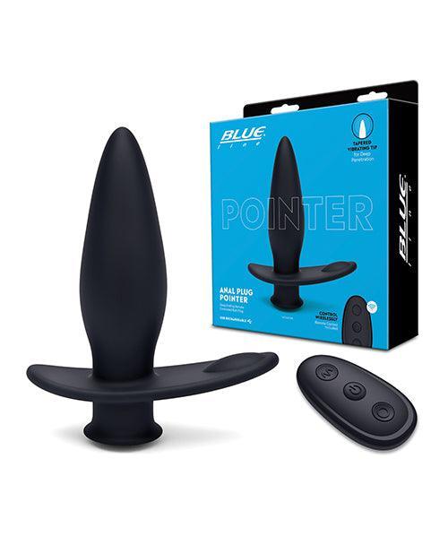 Blue Line Vibrating Anal Plug Pointer W-remote - Black - SEXYEONE