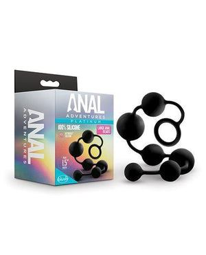 Blush Anal Adventures Platinum Silicone Anal Beads - Large Black - SEXYEONE