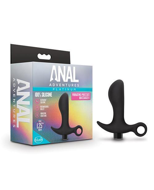 product image, Blush Anal Adventures Platinum Silicone Vibrating Prostate Massager 01 - Black - SEXYEONE 