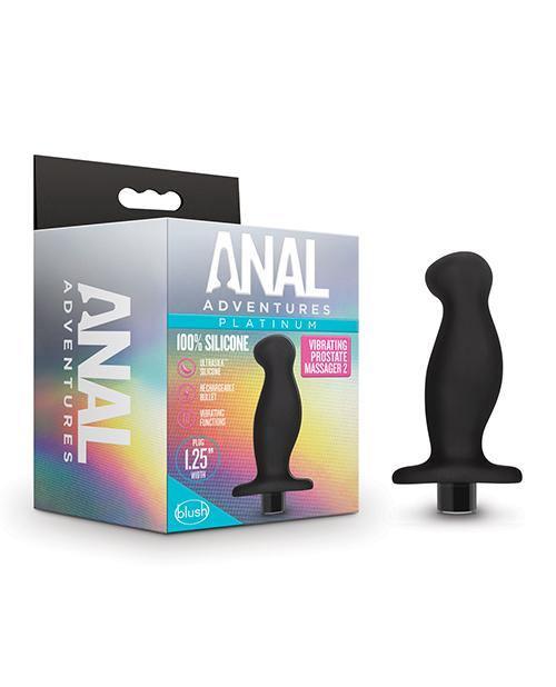 Blush Anal Adventures Platinum Silicone Vibrating Prostate Massager 02 -black - SEXYEONE 