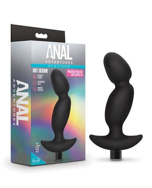 product image, Blush Anal Adventures Platinum Silicone Vibrating Prostate Massager 04 - Black - SEXYEONE