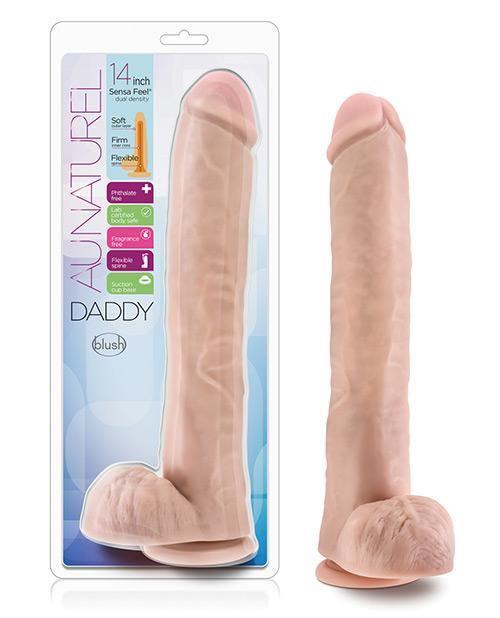 product image, "Blush Au Naturel Daddy 14"" Sensa Feel Dual Density Dong W/suction Cup" - SEXYEONE