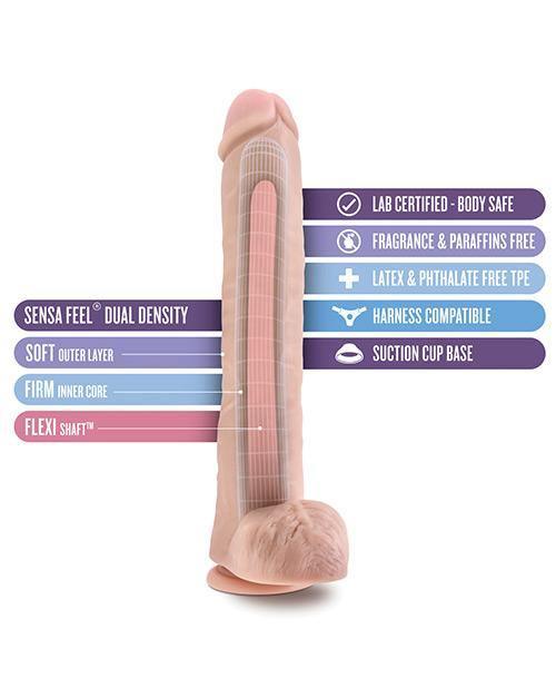 image of product,"Blush Au Naturel Daddy 14"" Sensa Feel Dual Density Dong W/suction Cup" - SEXYEONE
