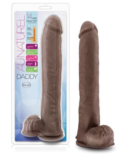 image of product,"Blush Au Naturel Daddy 14"" Sensa Feel Dual Density Dong W/suction Cup" - SEXYEONE