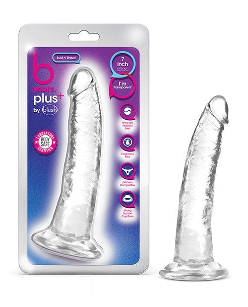 image of product,Blush B Yours Plus 7.5" Lust N' Thrust Dildo - {{ SEXYEONE }}