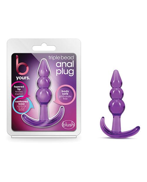product image, Blush B Yours Triple Bead Anal Plug - Purple - {{ SEXYEONE }}