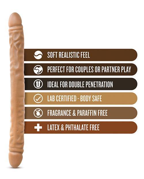 image of product,Blush Dr. Skin 18" Double Dildo - Mocha - {{ SEXYEONE }}