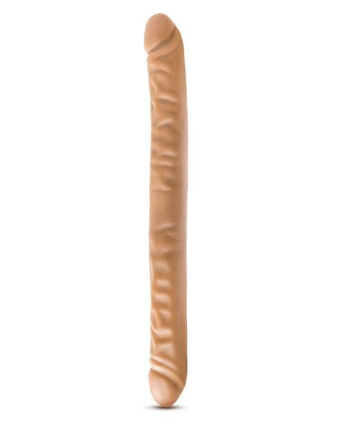 image of product,Blush Dr. Skin 18" Double Dildo - Mocha - {{ SEXYEONE }}