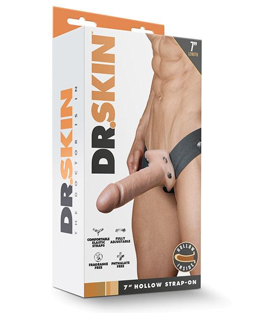 product image, Blush Dr. Skin 7" Hollow Strap On - Vanilla - {{ SEXYEONE }}
