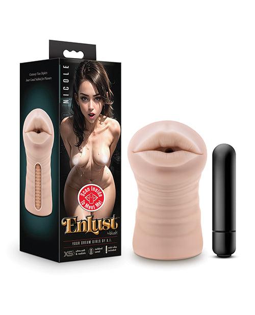 product image, Blush EnLust Mouth Stroker w/Vibrating Bullet - Nicole - SEXYEONE