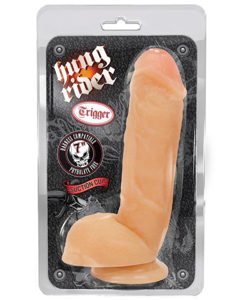 product image, Blush Hung Rider Trigger 7" Dildo W/suction Cup - Flesh - SEXYEONE