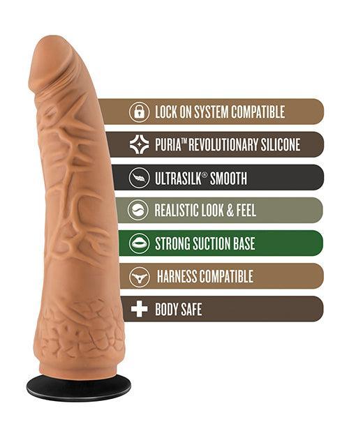 product image,Blush Lock On 7.5" Hexanite Dildo W-suction Cup Adapter - Mocha - SEXYEONE