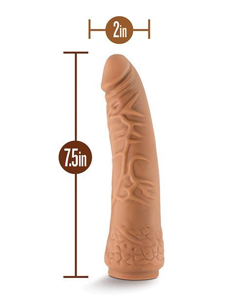 image of product,Blush Lock On 7.5" Hexanite Dildo W-suction Cup Adapter - Mocha - SEXYEONE