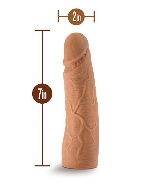image of product,Blush Lock On 7" Dynamite Dildo W-suction Cup Adapter - Mocha - SEXYEONE