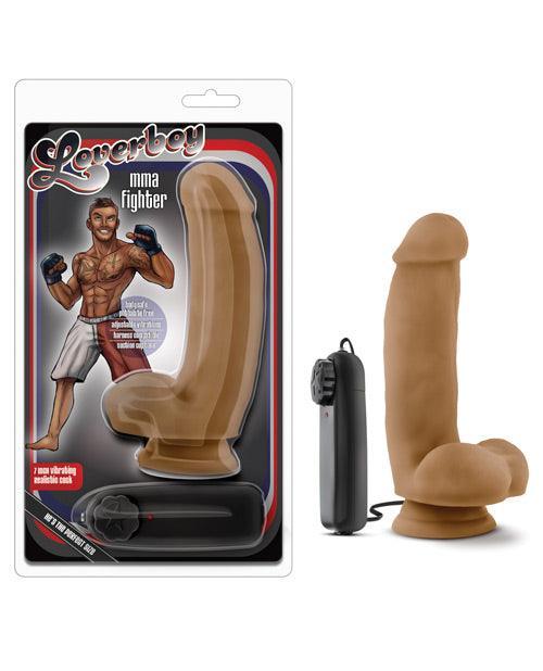 product image, Blush Loverboy Mma Fighter 7" Vibrating Realistic Cock - Mocha - {{ SEXYEONE }}