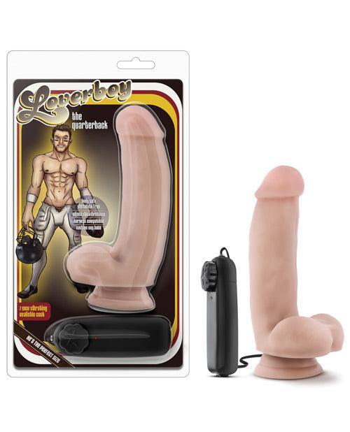 product image, Blush Loverboy The Quarterback 7" Vibrating Realistic Cock - Vanilla - {{ SEXYEONE }}