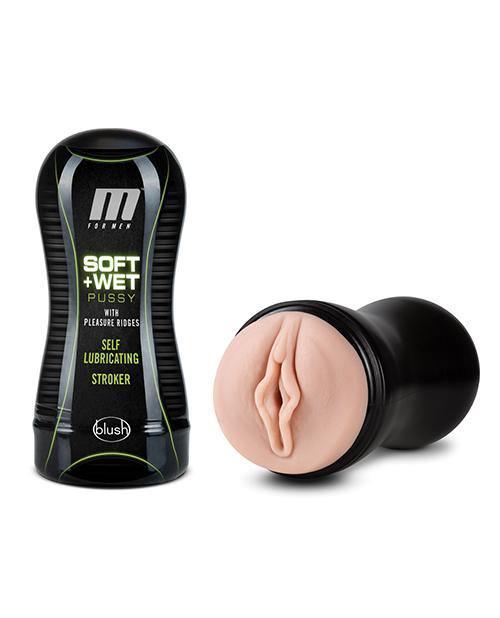 product image, Blush M For Men Soft And Wet Pussy With Pleasure Ridges Self Lubricating Stroker - Vanilla - SEXYEONE 