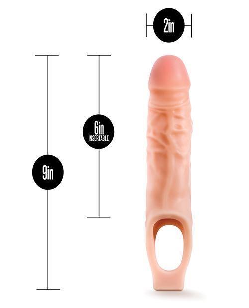 image of product,Blush Performance 9" Cock Sheath Penis Extender - Flesh - SEXYEONE 